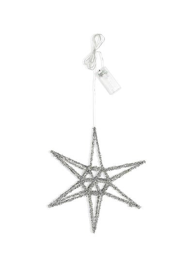 اشتري 20-LED Tinsel Star, Silver - 30 cm في الامارات