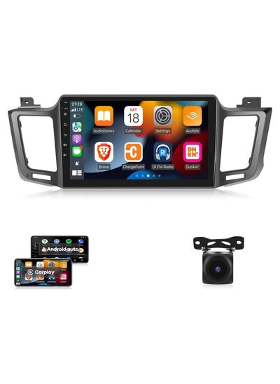 Buy Android Car Stereo for TOYOTA RAV4 2013-2017 6GB RAM 128GB ROM 10 Inch Support SIM Card, Apple Carplay, MirrorLink WiFi BT, 2.5D IPS Touch Screen with AHD Camera Included in UAE