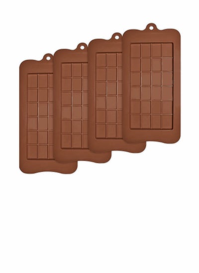 اشتري Break-Apart Chocolate Molds, Set of 4 Packs Food Grade Non-Stick Silicone Protein and Energy Bar Molds في الامارات