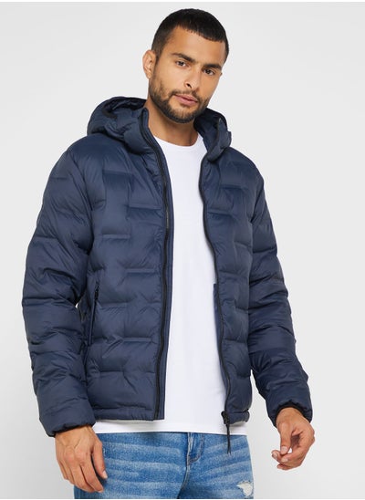 اشتري Zippered Hooded Puffer Jacket في الامارات