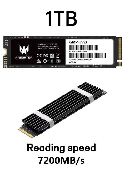 Buy 1TB 7200MB/s SSD PCIe NVMe Gen4 M.2 2280, Internal Solid State Drives, Compatible with PS5, Desktop computer, Laptop, Including Heatsink, Disassembly Tools and Installation Instructions in Saudi Arabia