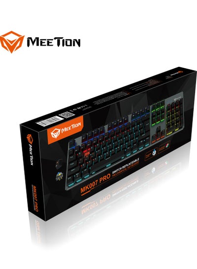 Buy Meetion MK007 PRO Hot swap Mechanical Keyboard Pluggable Switch Full keys Anti-ghosting Colorful LED Backlight customizable autonomously Keyboard (Black) in UAE