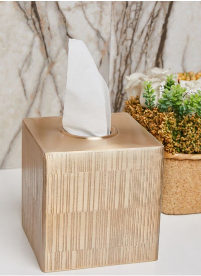 Buy Allegra Champagne Gold Tissue Box in UAE