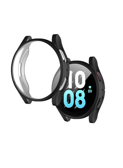 Buy Samsung Galaxy Watch 5 44mm Case Cover Soft TPU Frame Protector Shockproof Full Protective Bumper Accessories for Men Women Black in UAE