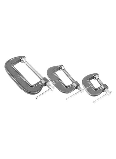 Buy Tactix 3-Piece C-Clamp Set Black and Silver 16 x 1.533 x 16.2 cm 705013 in Saudi Arabia