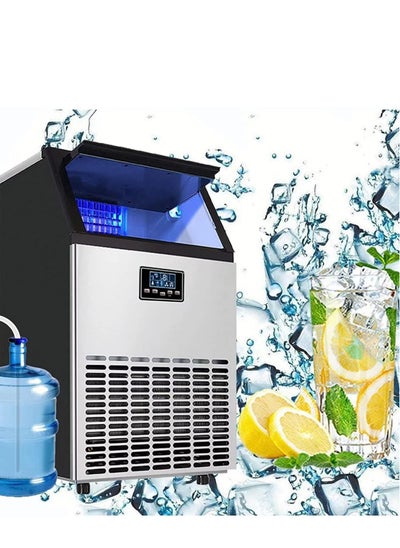 Buy Ice Maker Commercial Machine Self Clean Make 80 kg Ice in 24 Hours 15KG Storage Bin Freestanding for Restaurant Home Food Truck Use in UAE