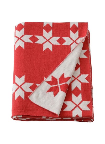 Buy Throw Red And White 130X170 Cm in Saudi Arabia