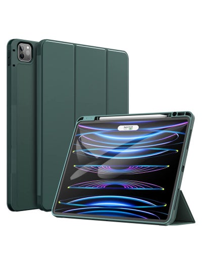 Buy Compatible with iPad Pro 12.9 inch Case 2022 2021  Model Number A2378 A2379 A2461 A2462 TPU Flexible Back Cover with Pencil Holder Auto Wake Sleep in UAE