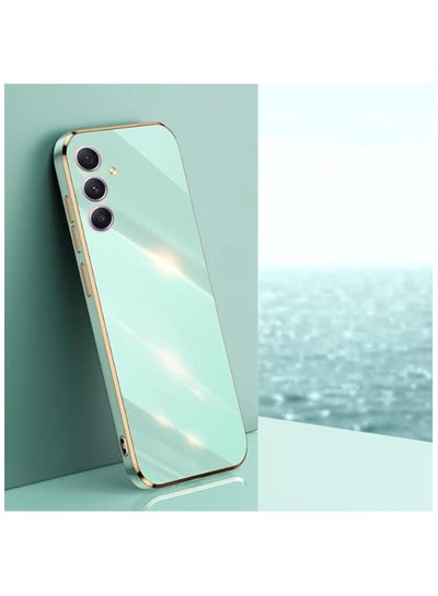 Buy Compatible with Samsung Galaxy A34 Case Silicone , Plating Phone Samsung A34 Case Shockproof Thin and Soft Cover (Mint Green) in Egypt