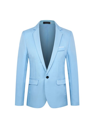 Buy Mens Suit Jacket Business Casual Professional Formal Suit Flip Slim Wedding Dress One Piece Suit Jacket for MenSky Blue Sky Blue in UAE