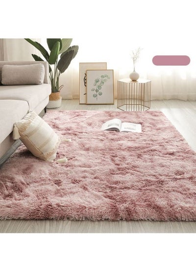 اشتري Soft Rugs Fluffy Carpets Tie-Dye Rugs for Living Room Bedroom Nursery Home Decor Non-Slip Machine Washable Carpet Home Decorative Carpet 100x160 cm Pink في الامارات