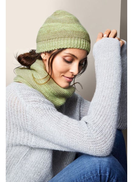 Buy Women Knitted Hat, Yellow Green in Saudi Arabia