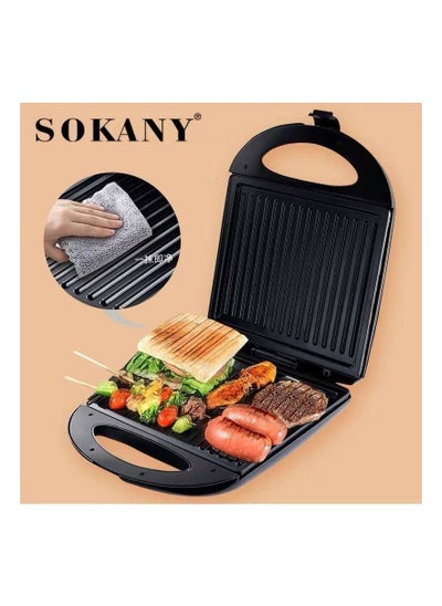 Buy Grill and sandwich maker non-stick hot plate - 800 watt. Non-stick coating, heat-resistant plastic body. in Egypt