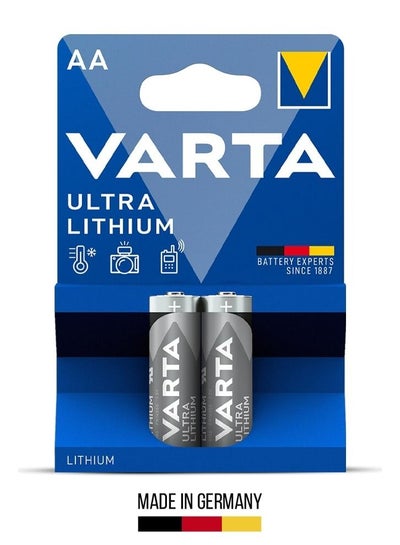 Buy Varta Ultra Lithium AA Battery for High-Powered Devices (2-Pack) in UAE