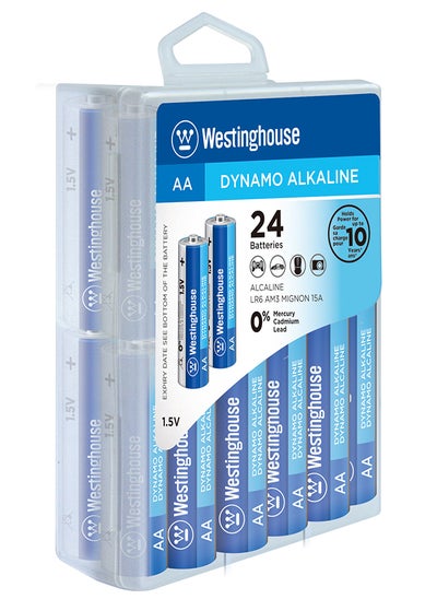 Buy Westinghouse Dynamo AA Alkaline Battery, 1.5V, 2700mAh Box Pack of 24 in UAE