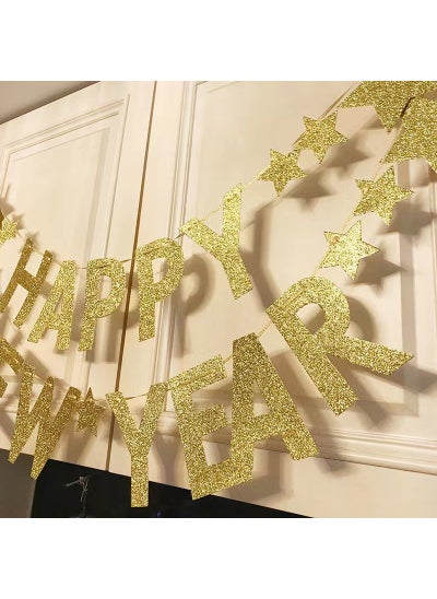 اشتري 2025 Happy New Year Hanging Decorations Happy Golden New Year في السعودية