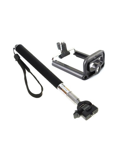 Buy Bluetooth Selfie Stick With Clip Black/Silver in UAE