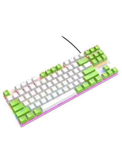 Buy FV-Q301 Rainbow TKL Mechanical Gaming Keyboard – Blue Switch – 87 keys – white green in Egypt