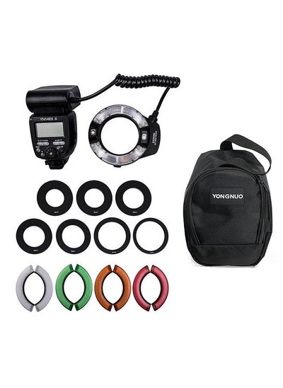 اشتري YONGNUO YN14EX II Macro Ring Flash Camera Speedlite GN18 TTL Auto/ Manual Flash 5600K 3s Recycle Time في السعودية