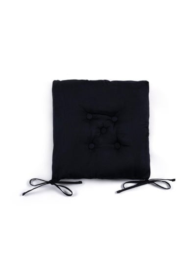 Buy Trevor Textured Chairpad 40x40cm - Black in UAE