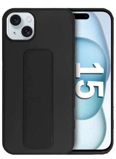 Buy Case Cover For iPhone 15 With Magnetic Hand Grip 3 in 1 Black in Saudi Arabia