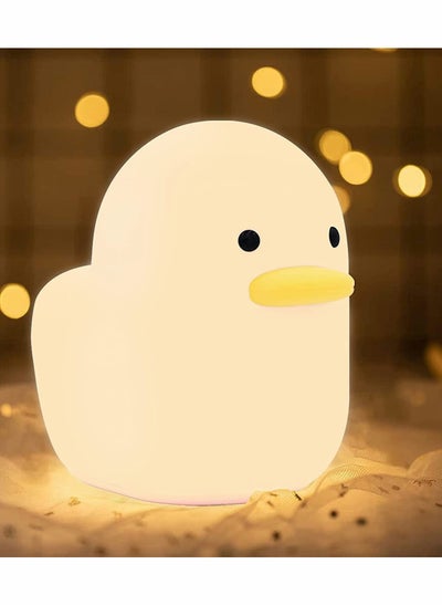 Buy LED Silicone Duck Night Light for Kids, Rechargeable Night Lamp with Touch Sensor in UAE