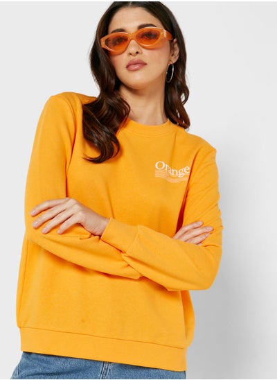 Buy Crew Neck Cuff Detail Sweatshirt in Saudi Arabia