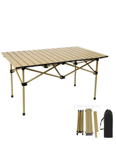 Buy Folding Camping Table with Carry Bag, Outdoor Portable Lightweight Aluminum Desk for Beach, Picnics, Cooking,Party Dining, Camping, BBQ in UAE