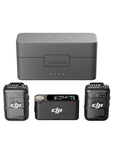 اشتري DJI Mic 2 (2 TX + 1 RX + Charging Case), All-in-one Wireless Microphone, Intelligent Noise Cancelling, 32-bit Float Internal Recording, 250m (820 ft.) Range, Microphone for iPhone, Android, Camera في الامارات