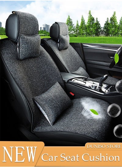 اشتري 1PCS Auto Breathable Universal Four Seasons Front Car Seat Covers Luxury Include Front Car Seat Protector Lumbar Pillow and Neck Pillow Compatible with 95% Vehicle Fit for Cars Truck SUV or Vans في السعودية