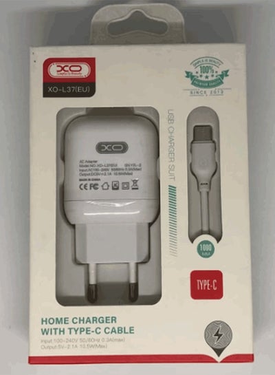 اشتري XO 10.5W Wall Charger with Type-C Cable - XO-L37(EU) في مصر