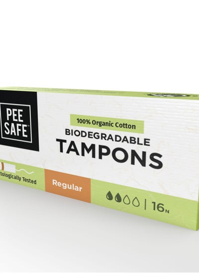 Buy Pee Safe - Organic 100% Biodegradable 16 Tampons | Regular in UAE