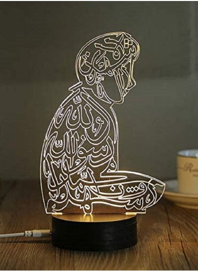 اشتري 3D LED Muslim Prayer Table Lamp Multicolor Night Light Children Gifts Room Decoration Gifts في الامارات