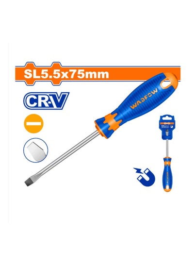 Buy Wadfow SL5.5X75 Slotted Screwdriver - 75mm (WSD1253) in UAE