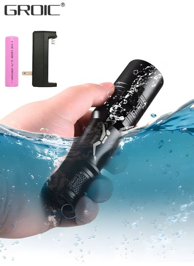 Buy Diving Flashlight Dive Torch,LED Diving Flashlight Underwater Flashlight，Rechargeable Waterproof Underwater Lights Night,Outdoor flashlight in Saudi Arabia