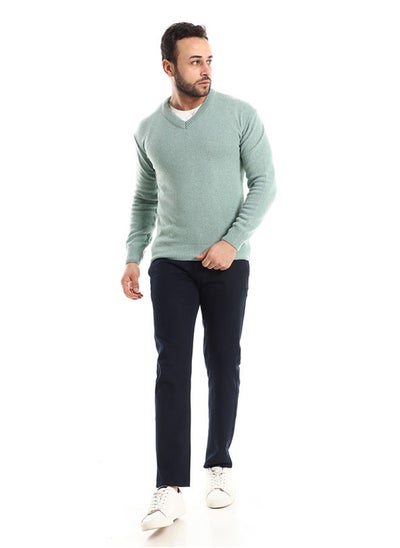 اشتري Ribbed Cuffs & Cole Long Sleeves Mint Green Pullover في مصر