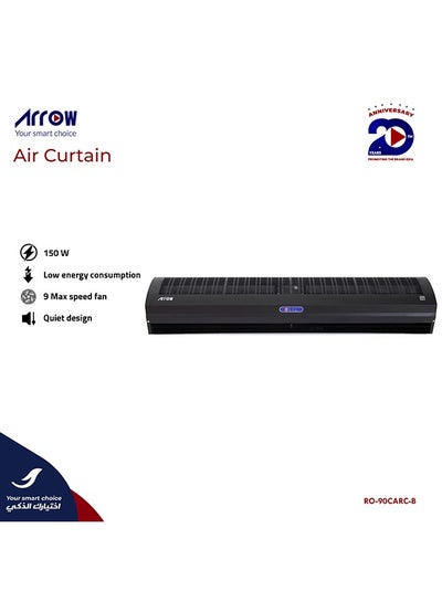 اشتري Air Curtain 90cm with Remote Control, 150W | Low Energy Consumption  | 13 Fan Speed  | Quit Design | Strong Air Flow | Black Color | Model Name: RO-90CARC-B في السعودية