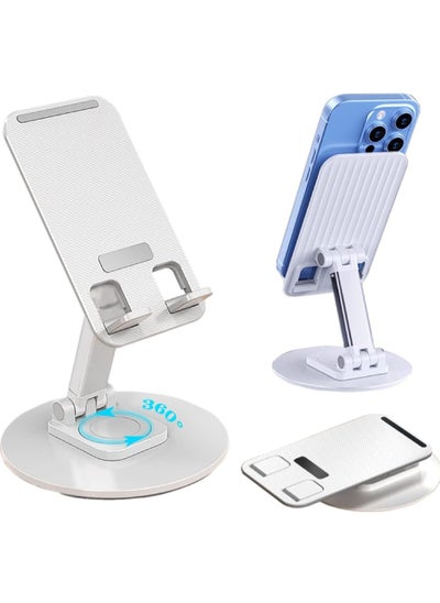 Buy Phone Stand Holder for Desk Cellphone Stands Holders Desktop 360 Rotatable Height Adjustable Foldable Cell Phone Stand for Recording Charger Compatible with iPhone Samsung and Other Phone in UAE