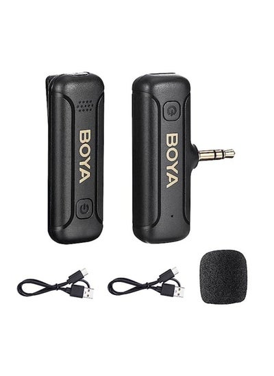 اشتري BOYA BY-WM3T2-M1 Wireless Lavalier Microphone Plug Play Microphone with 3.5mm TRS Connector for Camera Recorder Noise Cancellation Cordless Mini Clip On Mic for Video Recording YouTube Vlogging في الامارات