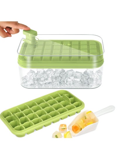 اشتري Ice Cube Trays with Lid and Bin 64 Grids Easy Release Ice Cube Molds for Freezer BPA Free Pressing Ice Cube Maker Ice Maker Tray في السعودية