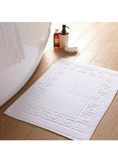 Buy Magnolia (White) Luxury Bath Mat (50x80 Cm-Set of 1) Premium Cotton, Highly Absorbent and Quick dry, Classic Hotel and Spa Quality Bath Linen-1000 Gsm in UAE