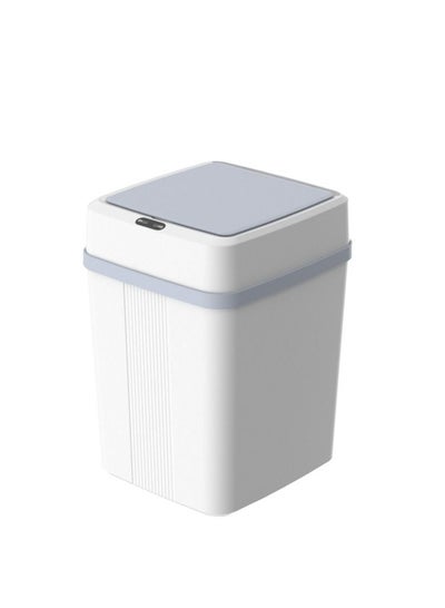 Buy Bathroom Trash Can, Plastic Rectangular Trash/Garbage, 12L Capacity Household Intelligent Induction Trash, for Kitchen, Home, Office, Silent and Gentle Lid Close in UAE