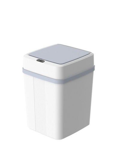 اشتري Bathroom Trash Can, Plastic Rectangular Trash/Garbage, 12L Capacity Household Intelligent Induction Trash, for Kitchen, Home, Office, Silent and Gentle Lid Close في الامارات