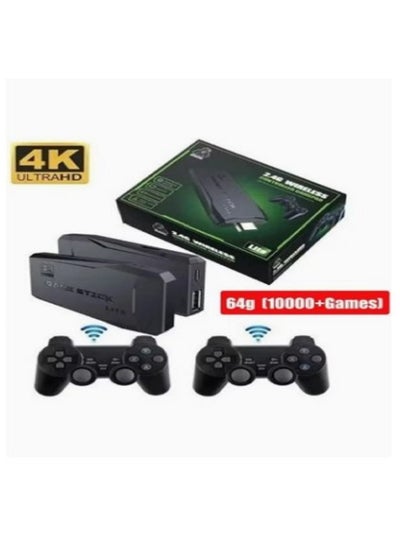 Buy 4K HD video game console, dual 2.4G wireless controllers, plug-and-play video game stick, built-in 10,000 games, retro handheld game console in Saudi Arabia