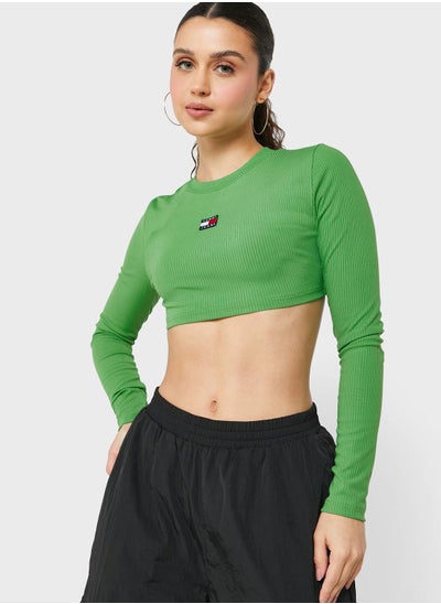 اشتري Round Neck Logo Crop Top في الامارات