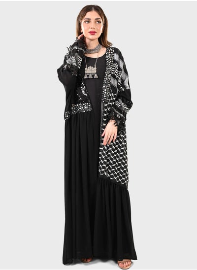 اشتري Cape Sleeve Embellished Jalabiya في السعودية