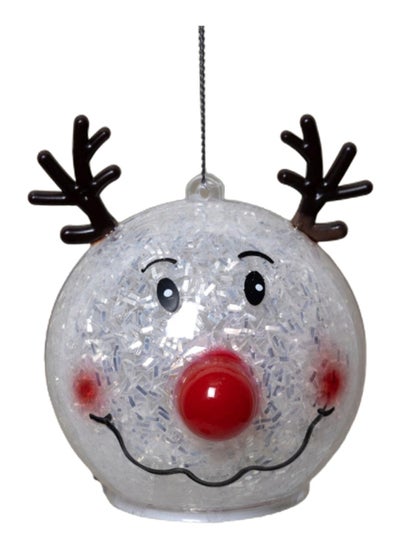 اشتري Hanging LED Christmas Reindeer Ball, Multicolour - 8 cm في الامارات