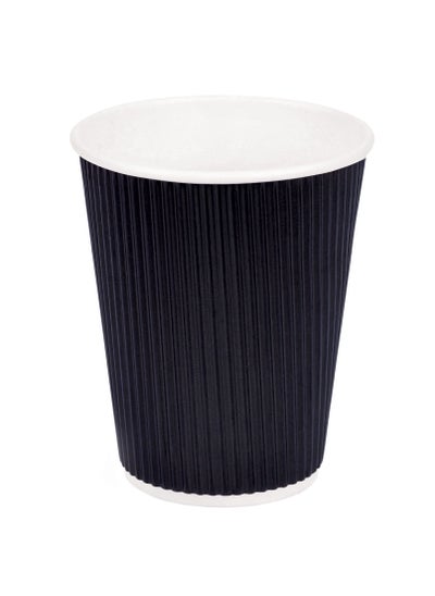 اشتري Ripple Cups Black 12Oz, [10 Cups] For Hot Beverages Tea, Coffee & Chocolate Drinks for Office, Party, Home & Travel. في الامارات