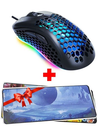 Buy Rgb Gaming mouse up to 6400 Dpi with Different Mouse Pad Styles in Egypt