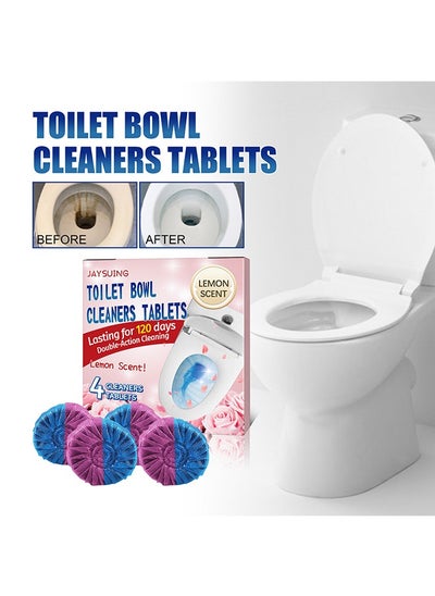 Buy Toilet Bowl Cleaner Tablets 4 Pack, Ultra-Clean Toilet Cleaners for Deodorizing Descaling, Long-Lasting Toilet Bowl Cleaner Tablets with Sustained-Release Technology Against Tough Stains in Saudi Arabia